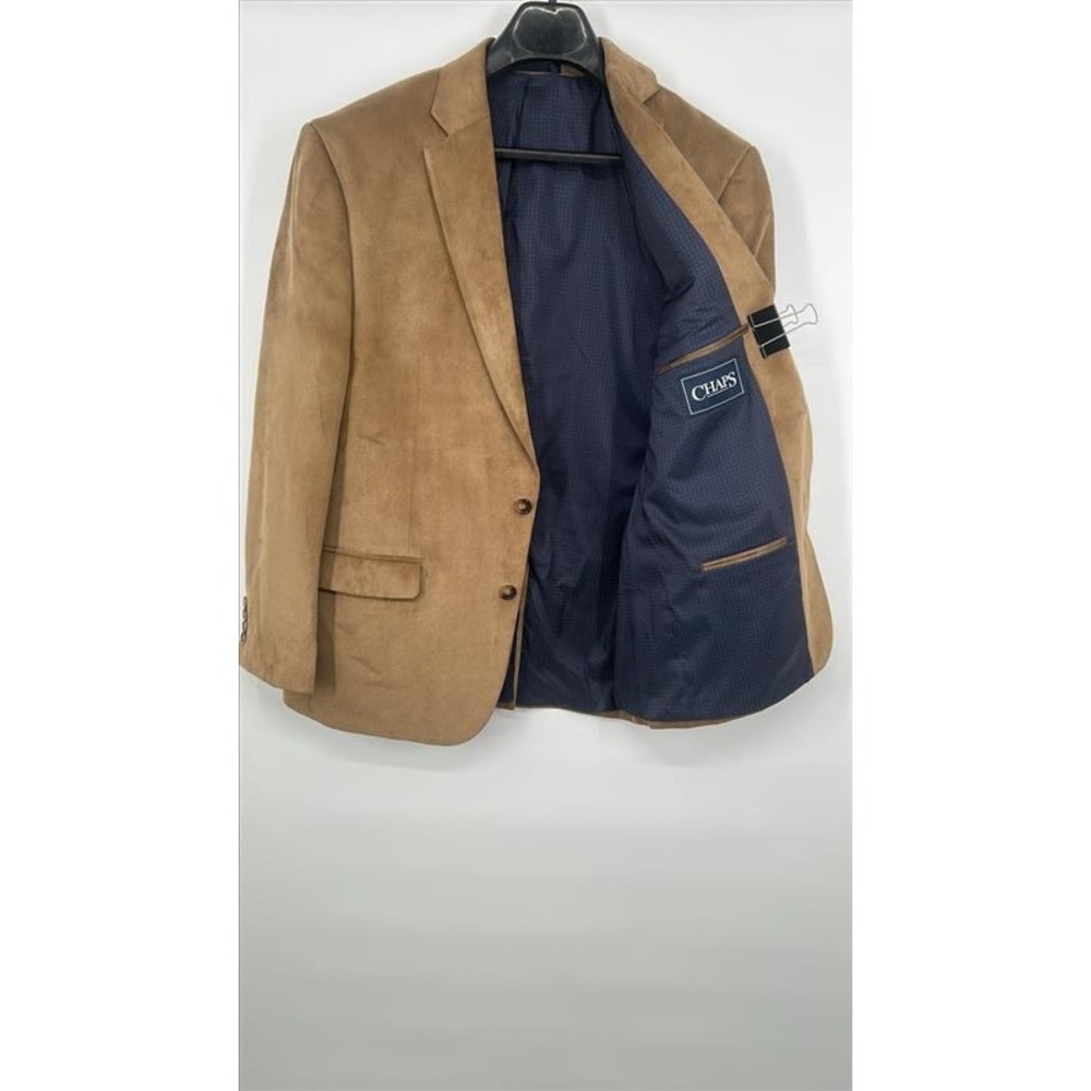 Chaps Mens Tan Corduroy Blazer Sport Coat 2 Button Lined 44R Tan Brown